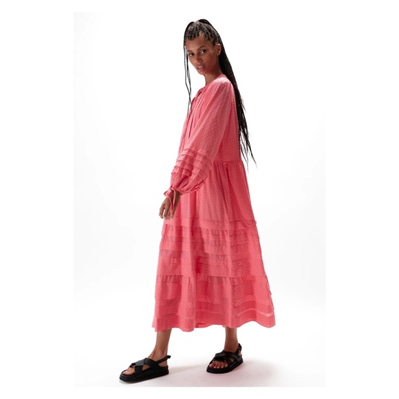 New! RUE STIIC Laney Pleated Ruffled Maxi Dress - Picture 6 of 11